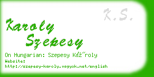 karoly szepesy business card